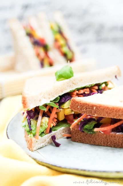 Regenbogen-Sandwich - Vegetarischer Picknick Snack | Filizity.com ...